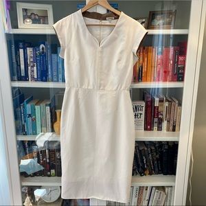 White wiggle dress with great lines